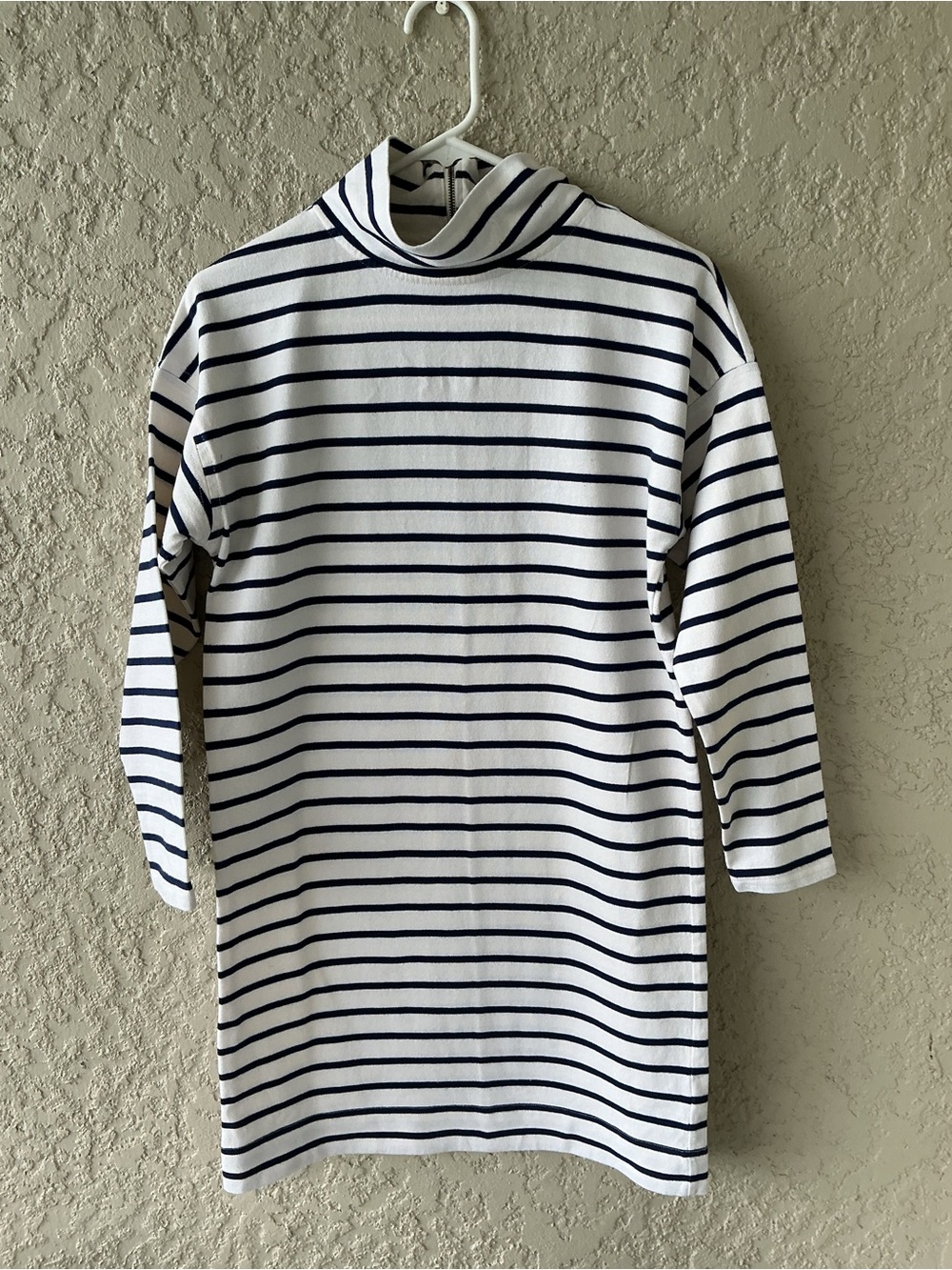 Vineyard Vines White and Navy Striped Turtleneck Dress
